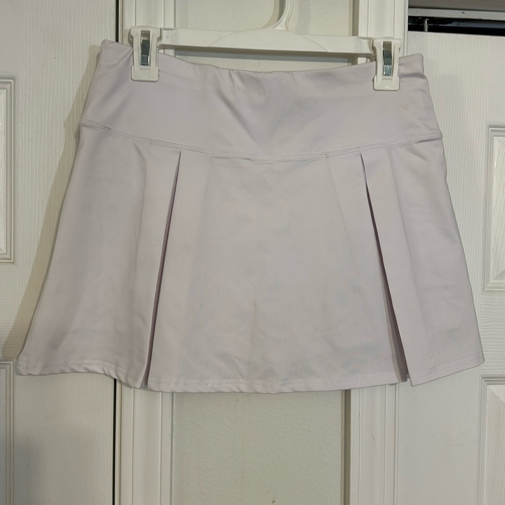 White Pleated Athletic Skort